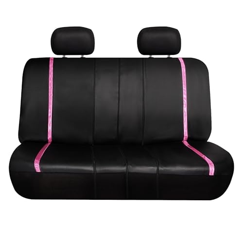 FH Group Full Set Faux Leather Car Seat Covers - Universal Fit, Low Back Front Seat Covers, Airbag Compatible, Split Bench Rear Seat Cover for SUV, Sedan, Pink - color: Pink, style: Seat Covers