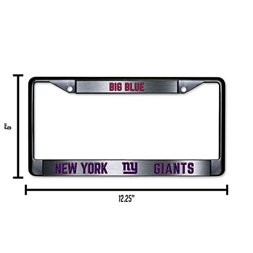 NFL New York Giants Big Blue Black Chrome License Plate Frame - 2-Screw Mount - color: Giants