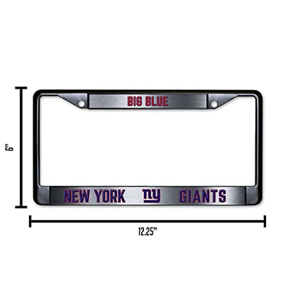 NFL New York Giants Big Blue Black Chrome License Plate Frame - 2-Screw Mount - color: Giants