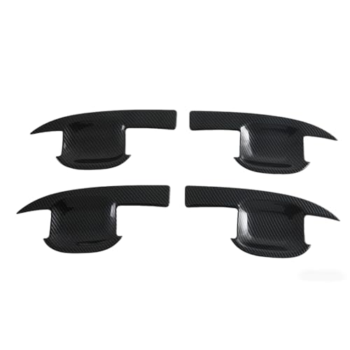 4Pcs Door Bowl Front Rear Driver & Passenger Side Compatible with 2019-2025 Chevy Silverado GMC Sierra 1500 20-25 2500 3500 (Carbon Fiber Door Bowl) - color: Carbon fiber door bowl