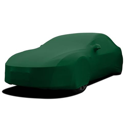 WinPower Indoor Car Cover, Fit Sedan 181-192 Inch Soft Stretch Breathable Dustproof Scratch Protection Elastic Full Cover for Underground Garage Auto Show, Green - size: L-CAR(181-192 Inch)