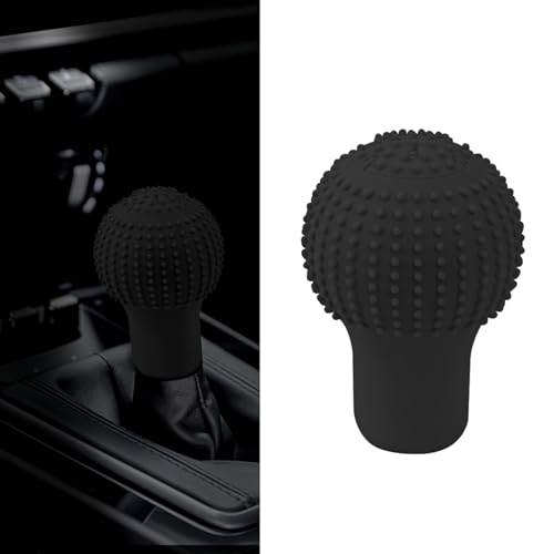 Car Gear Shift Knob Cover, Silicone Anti-Slip Auto Knob Gear Stick Protector, Elastic Silicone Car Automatic Shift Protector Cover for Men Women, Universal Car Interior Accessories for Most Models - color: K3 Black