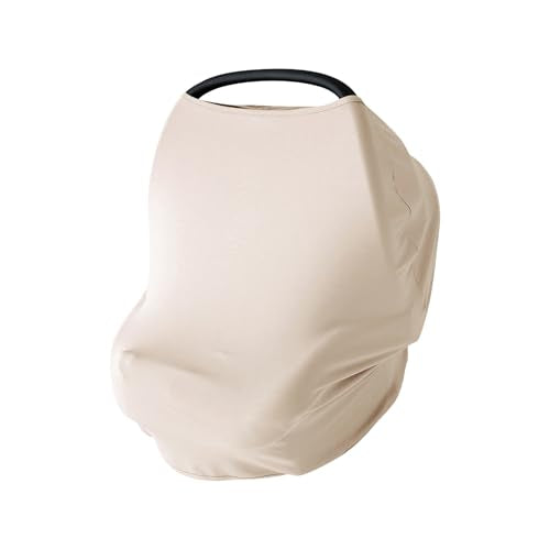 PurComfy Baby Car Seat Cover, Supersoft Bamboo Viscose Carseat Cover for Infant Boys & Girls, Breathable Multi-Use Breastfeeding Covers, Canopy for Carrier, Stroller, Shopping Cart & High Chair - color: Oat