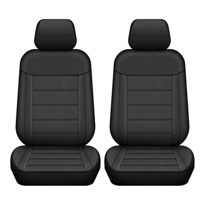 AUTOYOUTH Leather Car Seat Covers, Air Cool Mesh Design, Airbag Compatible Car Seat Covers Front Seats, Enhanced Comfort for Most Cars, SUVs, Vans - Black - color: Black
