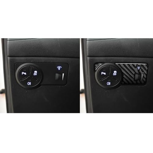 Interior Decals Compatible with Hyundai Genesis Coupe 2013 2014 2015 2016 Headlight Switch Control Button Real Carbon Fiber Trim Stickers - color: Headlight Switch