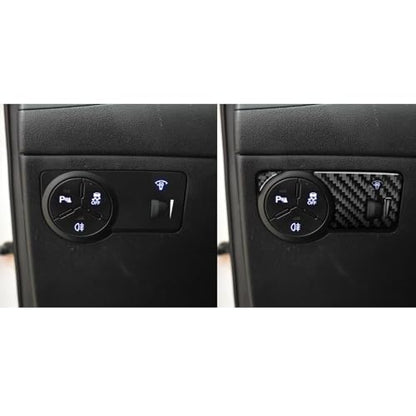 Interior Decals Compatible with Hyundai Genesis Coupe 2013 2014 2015 2016 Headlight Switch Control Button Real Carbon Fiber Trim Stickers - color: Headlight Switch