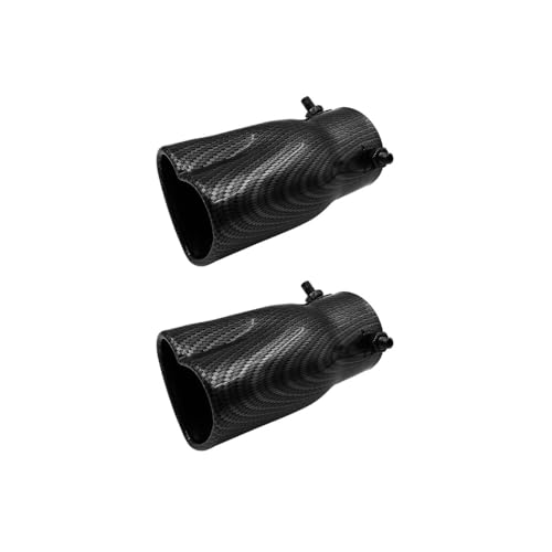 2PCS Universal Heart-Shaped Exhaust Tip, 63mm Inner Diameter, Stainless Steel Bolt-on Exhaust Muffler Tip (Carbon Fiber,Stright) - color: Carbon Fiber, size: Stright