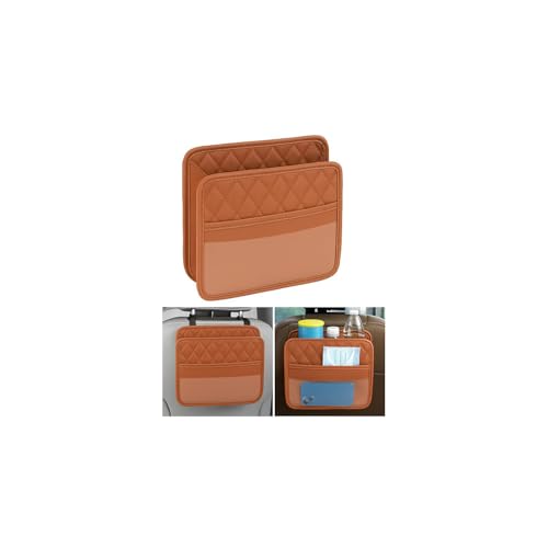 Mandark Car Seat Back Organizer, PU Leather Automotive Backseat Hanging Storage Pocket, Multipurpose Vehicle Travel Essentials Accessories for Kids & Adults, Universal for Most Cars (Orange) - color: Orange