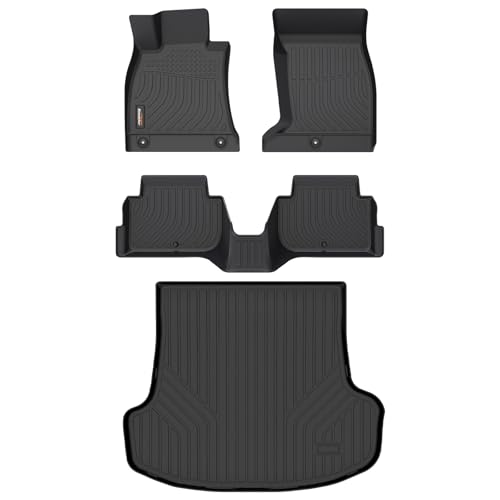 Binmotor-Floor Mats & Cargo Liner for Kia Stinger AWD 2018-2024, All Weather Car Mats TPE Liners for Kia Stinger AWD Accessories Mats Trunk Mat-Black - style: 2) Car Mats for Kia Stinger AWD (2018-2024)