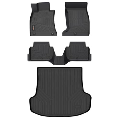 Binmotor-Floor Mats & Cargo Liner for Kia Stinger AWD 2018-2024, All Weather Car Mats TPE Liners for Kia Stinger AWD Accessories Mats Trunk Mat-Black - style: 2) Car Mats for Kia Stinger AWD (2018-2024)