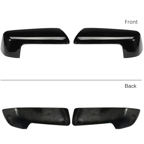 Mirror Cover Caps Compatible with GMC 2019-2025 Chevy Silverado 1500 and GMC Sierra 1500 Accessories (Black) - color: Black