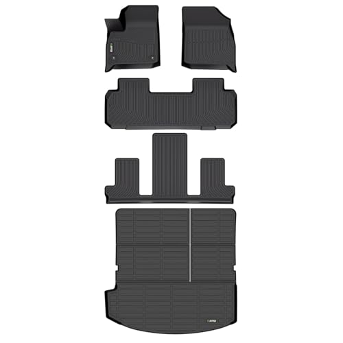 HAFIDI® Floor Mats & Cargo Liner Set Fit for 2018-2024 Buick Enclave All Weather Protection TPE Anti-Slip Automotive Full Set Floor Liners Custom Accessories - Black - style: 1) For Enclave 2018-2024 Full Set