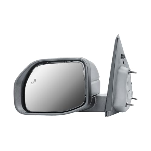 Replacement Driver Left Side Door Mirror Power and Heated Glass with BLIS (Blind Spot Sensor) Textured Black Cover for 2022-2025 Ford Maverick - color: BLIS Driver (LH) Side
