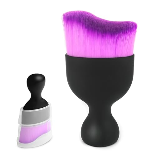 Car Interior Cleaning Brush Car Duster Interior with Ultra Soft Bristles Auto Detailing Brushes Dusting Car Accessories for Dashboard, AC Vents, Leather, Scratch-Free (Double Purple) - size: Double Purple