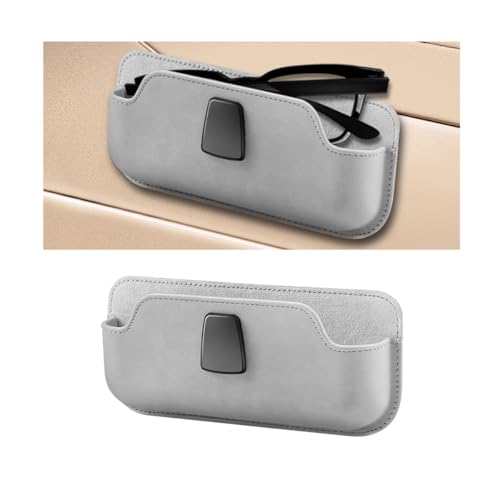 Car Seat Side Pocket Organizer, Multifunctional Leather Vehicle Console Hanging Storage Purse, Automotive Interior Door Storage Bag for Sunglass Keys Phone, Universal Fit (Gray) - color: Gray