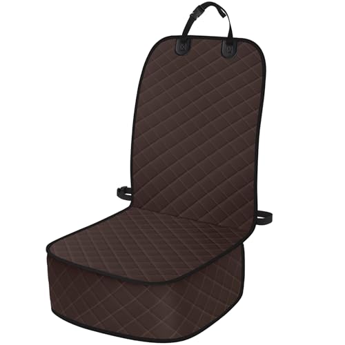 ELONGRIVER Dog Car Seat Covers, Waterproof Front Seat Cover for Dogs, Scratch-Proof, Nonslip Pet Passenger Seat Cover Protector, Universal Fit for Cars Trucks SUVs, Large Size, Dark Coffee - color: Dark Coffee, size: Large Size (1 Pack)
