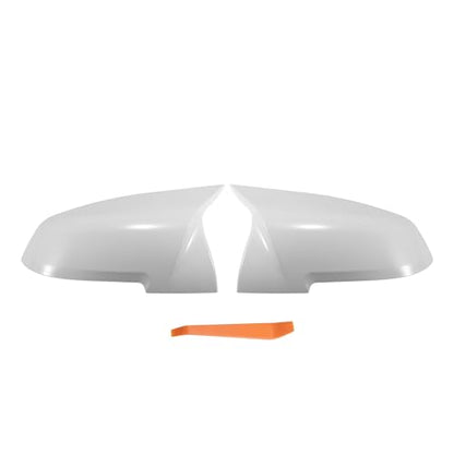 X AUTOHAUX 1 Pair Car Rear View Driver Passenger Side Mirror Cover Cap Replacement White for BMW F20 F22 F23 F30 F31 F32 F33 F36 F87 M2 X1 E84 Mirror Guard Covers