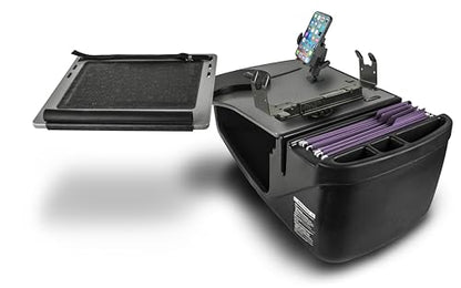 AutoExec Reach Car Desk for Your Vehicle Workstation and Mobile Office, Front Seat, with 400 watt Power Inverter, Printer Stand and Phone Mount - color: Grey, style: 400 watt Power Inverter, Printer Stand and Phone Mount
