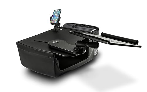 AutoExec Reach Car Desk for Your Vehicle Workstation and Mobile Office, Front Seat, Black with Phone Mount - color: Black, style: Phone Mount