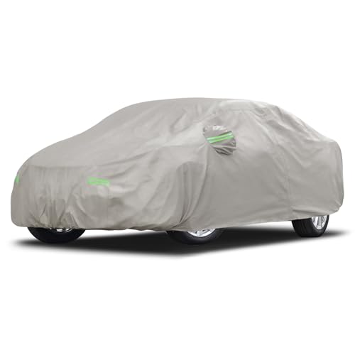 Migaven 6 Layers Car Cover Custom Fit for Toyota Camry 1996-2025, Honda Accord 2001-2025, Waterproof Full Exterior Cover Rain Sun Protection with Door Zipper - color: Khaki, size: Custom Fit for Toyota Camry Honda Accord