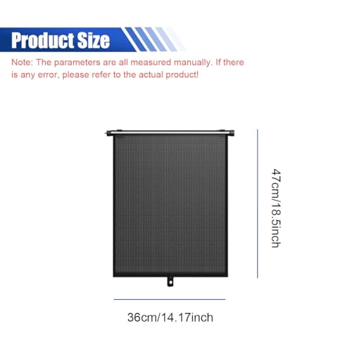 2PCS Car Side Window Sun Shade for Baby/Kids- 18"×14" Retractable Roller Car Window Shade with Suction Cups - Blocks Heat and UV Rays Glare Protection- Baby Travel Accessories for Cars (Black) - color: Black