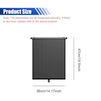 2PCS Car Side Window Sun Shade for Baby/Kids- 18"×14" Retractable Roller Car Window Shade with Suction Cups - Blocks Heat and UV Rays Glare Protection- Baby Travel Accessories for Cars (Black) - color: Black