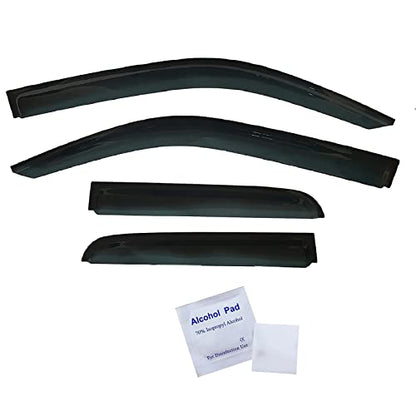 2019-2026 Tape-On Rain Guards for Dodge RAM 1500 Quad cab only Side Window Visor Deflectors Durable Tinted Shades 2019 2020 2021 2022 2023 2024 2025 - size: For Dodge RAM 1500 Quad 2019-2026