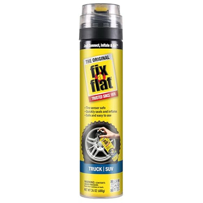 Fix-A-Flat S60369 Aerosol Emergency Flat Tire Repair and Inflator, for X-Large Tires, Eco-Friendly Formula, Universal Fit for All Cars, Trucks and SUVs, 24 oz. (Pack of 1) - size: 24oz