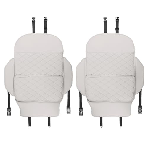 TAIKOO Seat Back Protector + Large Capacity Pocket Storage Organizer,Preventing the Impact of Children Stepping on the Seat Backrest (Cream White) - color: Cream White