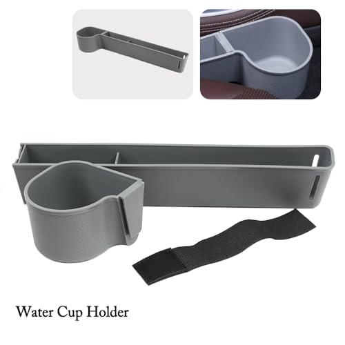Car Seat Gap Filler, Multifunctional Seat Side Gap Filler with Cup Holder & Organizer, Gap Stopper Universal Fit Car SUV Truck Fill The Gap Between Seat & Console Set of 2 (Gray) - color: Gray