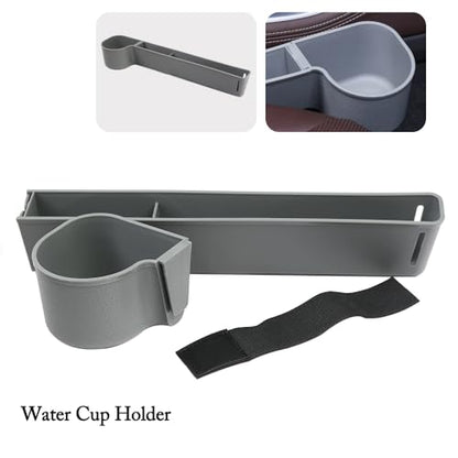 Car Seat Gap Filler, Multifunctional Seat Side Gap Filler with Cup Holder & Organizer, Gap Stopper Universal Fit Car SUV Truck Fill The Gap Between Seat & Console Set of 2 (Gray) - color: Gray