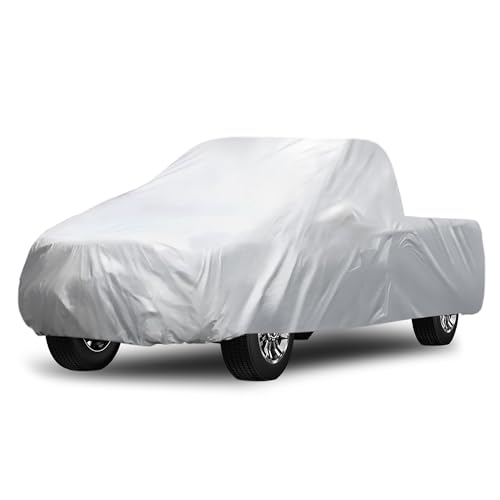 ACROPIX 180T Gray Car Cover Waterproof All Weather Full Exterior Cover Rain Hail Sun Protector Car Cover Fit for Truck Length Up to 260 Inch - Pack of 1 - color: Silver Tone, size: Fit for Truck Length Up to 260 inch