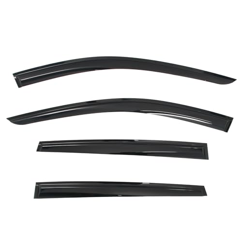 IKON MOTORSPORTS Tape on Window Visors Compatible with 2025-2026 Nissan Kicks, Mugen Style Acrylic Somke Rain Guards, Side Window Wind Deflectors 4PCS