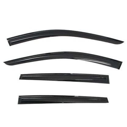 IKON MOTORSPORTS Tape on Window Visors Compatible with 2025-2026 Nissan Kicks, Mugen Style Acrylic Somke Rain Guards, Side Window Wind Deflectors 4PCS