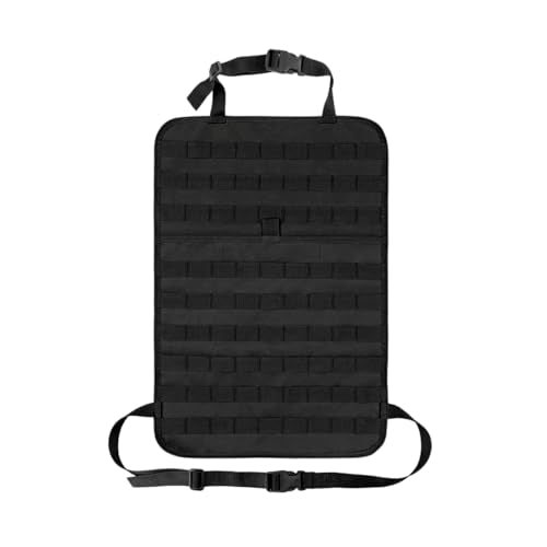 Car Seat Back Organizer, Tactical MOLLE Sag Proof Vehicle Panel Backseat Cover Protector, Universal Molle Nylon Storage Bag Seat Back Hanger Pad for Car Truck SUV Pickup (Black) - color: Black