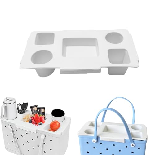 Top Cup Phone Holder Tray Storage Lid for Stanley Compatible with Bogg Bag XL Cover, Cup Organizer Holder Waterproof Silicone Multifunctional Storage Box for Outdoor Beath Camping Travel (Gray, XL) - color: Gray, size: XL