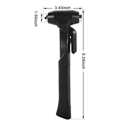 MOTORBUDDY 2-Pack Car Safety Hammer, 3-in-1 Auto Emergency Escape Hammer with Window Breaker and Seat Belt Cutter, Striking Black Emergency Escape Tool for Car Accidents - color: Black