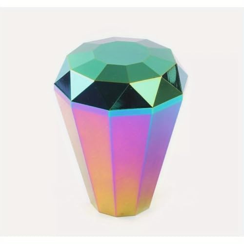JDM Diamond Brunt Manual Gear Shift Knob | Multi-Color Acrylic with Metallic Finish | Fit for American Cars | Durable & Stylish Car Interior Accessory, Cute Car Gear Shifter Cover
