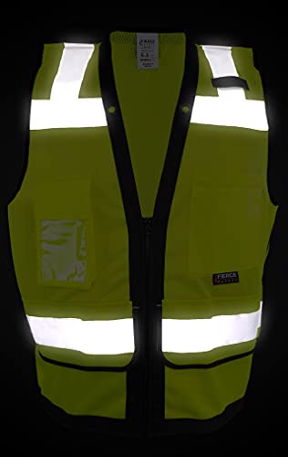 SU300G Surveyors Class 2 Green Reflective Vest with Tablet Pockets | Meets ANSI/ISEA Standards - color: Green, size: 3X-Large