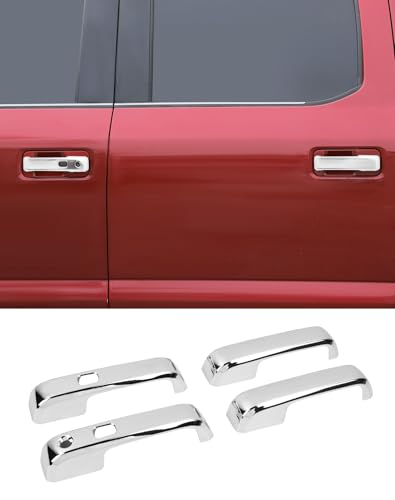 4pcs Chrome Exterior Door Handle Covers Decor Trim with Smart Key Cutout Compatible with Ford F-150 4DR 2015-2020 Accessories Car Outside Door Handle Protection Shell - color: 6pcs Chrome
