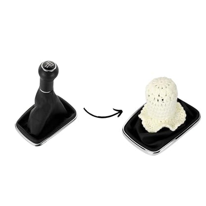 Crochet Shift Knob Cover, Universal Handmade Sunflower Boho Car Accessories for Women, Car Shift Boots Knobs Cover Automotive Interior Fits Car Truck SUV (47#SC) - color: 47#SC