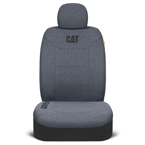 CAT CozyBlend Car Seat Covers, Blue Heather - Premium Jersey Fabric Seat Covers for Cars Trucks SUV, Breathable Cotton Car Seat Covers Front Seats Only, Universal Fit Automotive Interior Covers - color: Blue