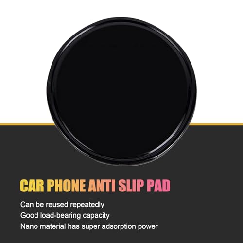 5 PCS Car Dashboard Sticky Non Slip Pad, Removable Anti-slip Mat for Smartphones GPS Keys Glasses, Waterproof & Heat-resistant Gel Pad, Universal for Most Cars, Trucks, SUVs (Black)
