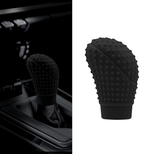 Car Gear Shift Knob Cover, Gear Shift Knob Cover Car Protect Accessories, Car Shift Protector Cover Protector, Silicone Automatic Gear Shift Knob Cover Universal for Most Cars - color: K2 Black
