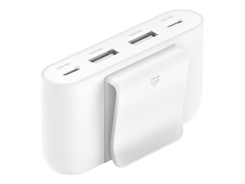 Belkin 4-Port Power Extender - Compatible w/USB-C & USB-A Devices - Apple iPhone 17, Air, Pro, Pro Max, iPad, AirPods, Apple Watch, Samsung Galaxy S25, Nintendo Switch 2, Google Pixel 10, etc - White - style: 4-Port Power Extender