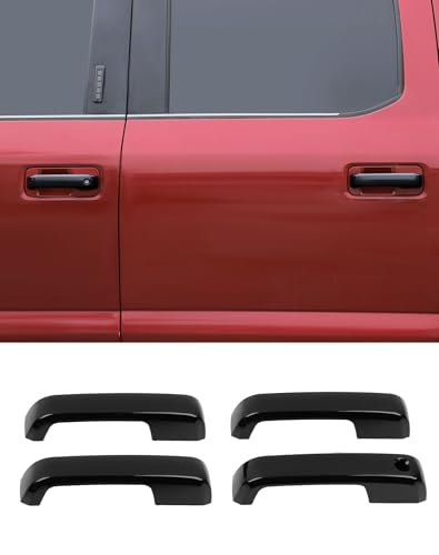 4pcs Door Handle Covers Compatible with Ford F150 4DR 2015-2020 Gloss Black Exterior Accessories Car Outside Door Handle Protection Shell - color: 4Pcs black