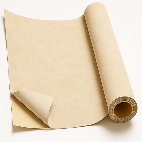 Self-Adhesive Suede Decorative Film for Car - Headliner/Dash/Door/Trunk | Stretchable & Scratchproof Ultra-Fiber Leather | DIY Peel & Stick 10"x59" Beige Pro-Grade Curved (Beige, 10"x59") - color: Beige, size: 10"x59"