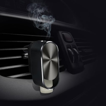 Smart Car Air Freshener Diffuser - 3 Adjustable Modes Automatic Car Diffuser for Essential Oils with 4PCS Essential Oil Refills Long-Lasting Scent - color: Space Gray