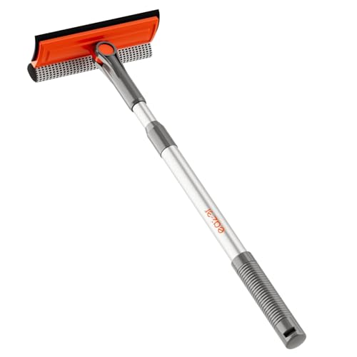 Eazer 2-in-1 Squeegee Cleaning Kit with Multiple Angles, Professional Window Cleaner Tool, Multi-Use Window Washing Kit with Extension Pole (15''-20'') for Shower/Windshield - size: Version: Old Model