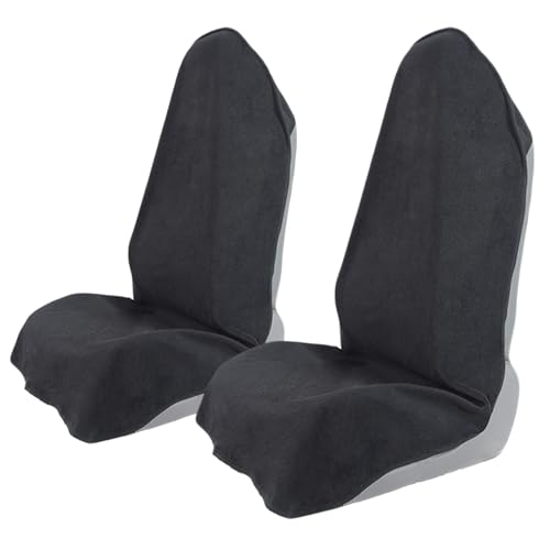 Towel Car Seat Covers - Super Absorbent Front Seat Protectors for Gym, Pets & Travel | Quick-Dry Towel Fabric | Universal Non-Slip Fit for Sedan, SUV, Truck (2 Pack Black) - color: 2 Pack Black